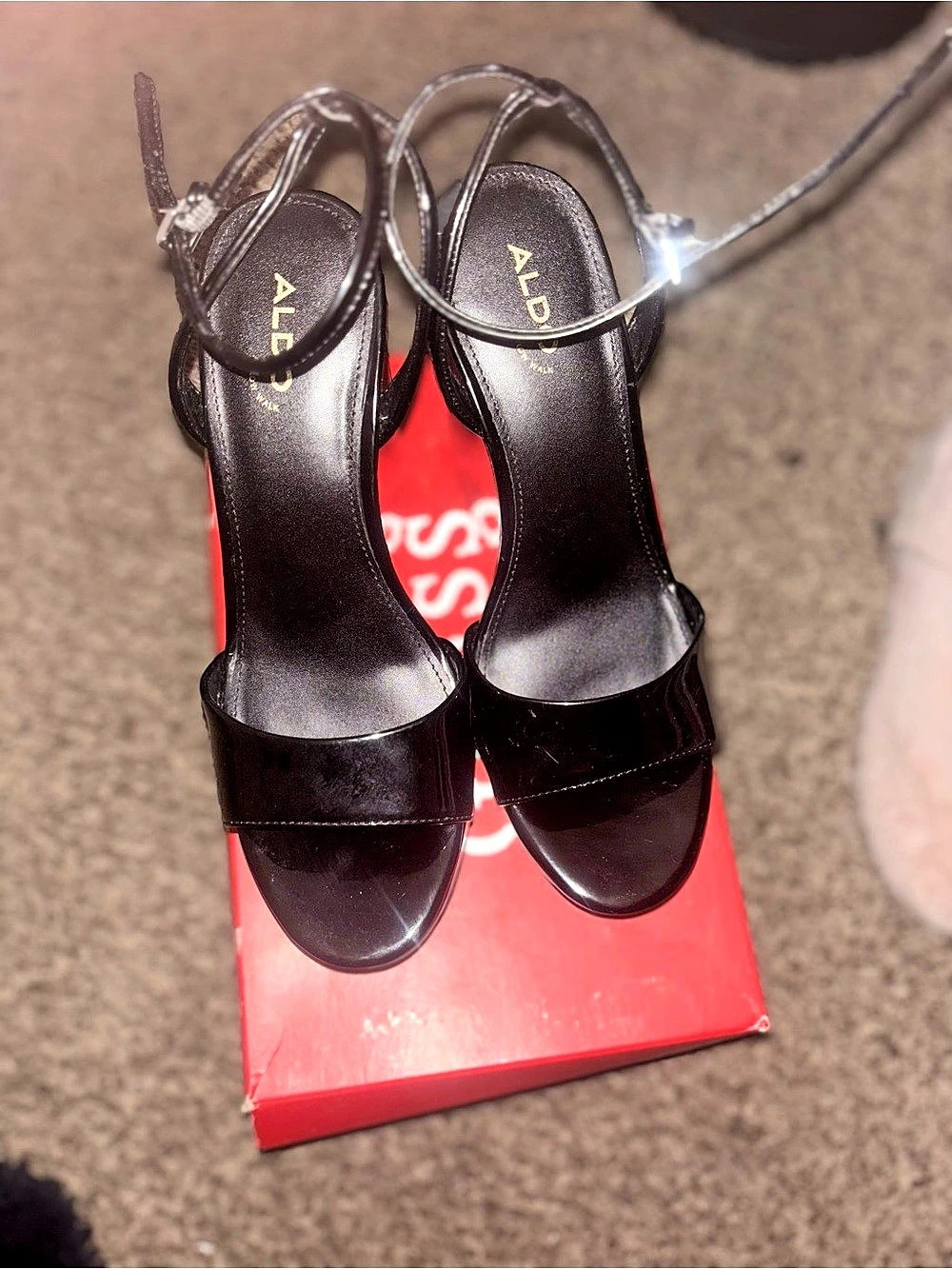 ALDO Lineria Black Strappy Heels